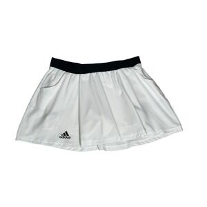 Womens ADIDAS CLIMALITE tennis White‎ skort skirt built n spandex shorts Sz M/L